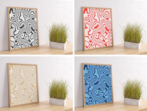 set of 4 wavy pattern wall art, Retro 70s wall art, groovy 70s poster, 70s abstract art, psychadelic poster, instant download, y2k art #abstractart #3dblender #b3d #digitalart #nft #digitalartist #wannabeartist #art #etsy #etsyshop #3dart #floralart #wallart #70sart 70s Poster, 70s Wall Art, Pattern Wall Art, Y2k Art, Groovy 70s, Wavy Pattern, Wall Art Retro, Pattern Wall, Vintage Poster Art