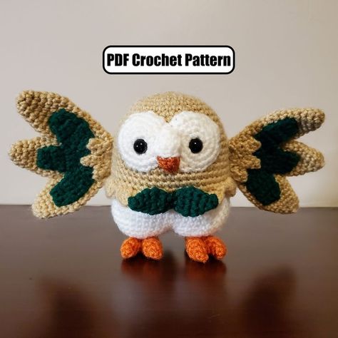 Pokemon Rowlet, Pokemon Crochet, Pokemon Crochet Pattern, Crochet Pokemon, Crochet Inspo, Toy Pattern, Crochet Toy, Amigurumi Doll, Amigurumi Crochet