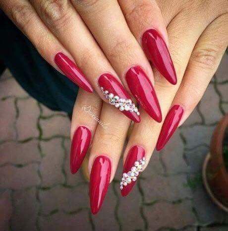 Unghie Nail Art, Nails 2018, Red Nail, Sparkly Nails, Bling Nails, Fancy Nails, Gorgeous Nails, Holiday Nails, Nail Art Design