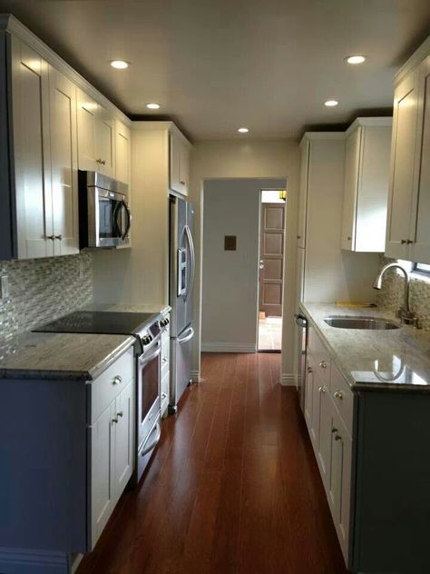 Small kitchen remodel @Kendra Henseler Pollard exact layout of our kitchens…. Small Galley Kitchen Designs, Galley Kitchen Remodel Ideas, Small Galley Kitchen, Galley Kitchen Design, Galley Kitchen Remodel, Galley Kitchens, Kabinet Dapur, Kitchen Designs Layout, New Kitchen Cabinets