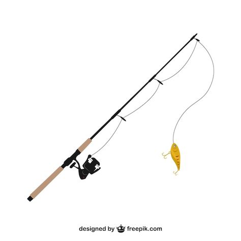 Fishing rod illustration vector Premium ... | Premium Vector #Freepik #vector #fishing-rod #fishing-pole #fishing-fisherman #fishing Fishing Pole Illustration, Fish Logo, Fairy Tale Books, Concept Clothing, Vintage Icons, Frozen Lake, Catching Fish, Facial Expression, Fishing Tools