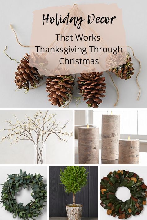 Fall Decor Items That Easily Transition to Christmas - Classic Casual Home How To Combine Fall And Christmas Decor, Mixing Fall And Christmas Decorations, Mixing Christmas And Thanksgiving Decor, Decorating For Christmas Before Thanksgiving, How To Mix Thanksgiving And Christmas Decor, Thanksgiving To Christmas Decor, Thanksgiving Christmas Decor Combined, Mixing Thanksgiving And Christmas Decor, Transitional Holiday Decor