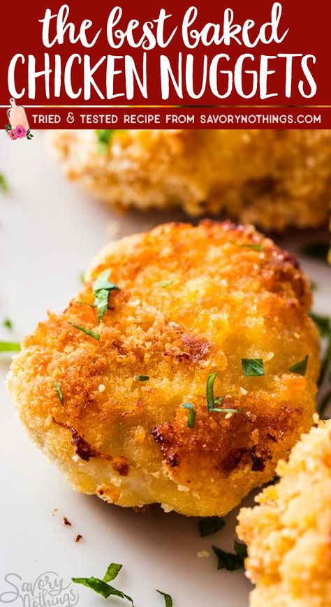 Seafood Recipes For Dinner, Easy Chicken Nugget Recipes, Homemade Chicken Nuggets Baked, The Best Baked Chicken, Best Baked Chicken, Healthy Chicken Nuggets, Chicken Nuggets Recipe, Frozen Chicken Nuggets, Baked Chicken Nuggets