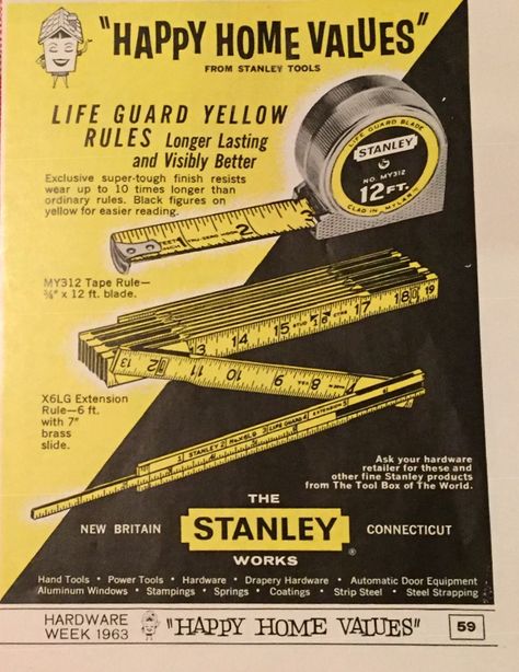 Vintage ad no 2 Stanley tools 1963 Beta Tools, Tool Poster, Vintage Mechanics, Vintage Garage, Stanley Tools, Reverse Engineering, Vintage Hand Tools, Engineering Tools, Kitchen Organization Diy