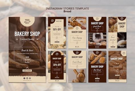 Bakery Flyer Design Ideas, Catalogue Design Templates, Messages Instagram, Bakery Website, Instagram Design Layout, Instagram Stories Template, Mood Board Template, Instagram Promotion, Instagram Template Design