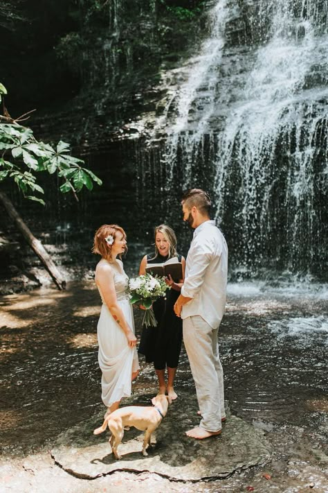 Small Intimate Wedding Ideas and Inspiration - Beautiful Ideas for Small Wedding or Elopements    #smallwedding #smallweddingideas #intimatewedding #intimateweddingideas #microwedding #elopement #wedding #weddingideas Tennessee Waterfalls, Destination Wedding Cost, Waterfall Elopement, Waterfall Wedding, Tennessee Wedding, Small Intimate Wedding, Lgbtq Wedding, Nontraditional Wedding, Elopement Wedding