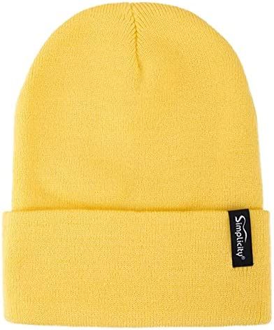 Simplicity Men/Women's Winter Acrylic Knitted Beanie, Yellow Minion Costumes, Womens Beanie, Winter Beanie Hat, Beanie Hats For Women, Yellow Hat, Ski Gloves, Winter Hats Beanie, Knitted Beanie, Women's Beanie