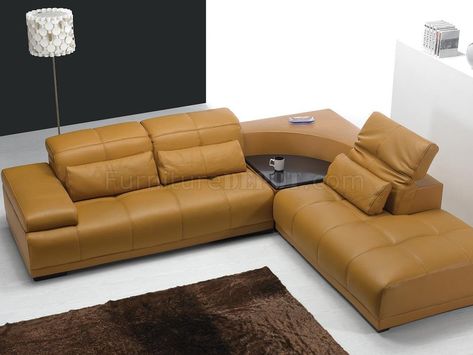 Sectional sofa with Corner Table - Home Office Furniture Collections Check more at http://www.nikkitsfun.com/sectional-sofa-with-corner-table/ Sofa With Corner Table, Sectional Sofa Table, Corner Sofa Table, Modern Leather Sectional Sofas, L Shaped Sofa Designs, Modern Leather Sectional, Corner Seating, Corner Sofa Design, L Shape Sofa