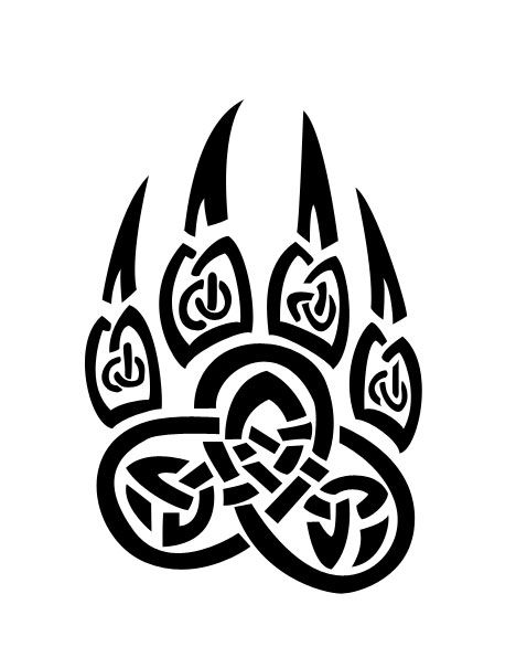 Bear Paw Wolf Paw Tattoos, Bear Tattoo Meaning, Bear Claw Tattoo, Bear Paw Tattoos, Fenrir Tattoo, Claw Tattoo, Celtic Bear, Viking Bear, Bear Tattoo Designs