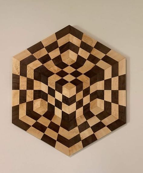 Small Wooden Projects, Wood Box Design, Optical Illusion Quilts, 3d Projector, Antique Woodworking Tools, Laser Cut Wood Crafts, Wooden Tile, Geometric Design Art, Wood Pattern