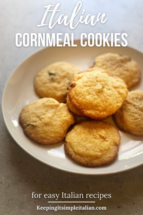 Cornmeal Cookies Recipe, Corn Flour Recipes, Cornmeal Cookies, Cornmeal Recipes, Italian Cookie Recipes, Vegan Cheese Recipes, Summertime Recipes, Italian Recipes Easy, Best Baking Recipes