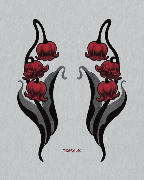 • available design • lily of the valley • symmetrical art nouveau thigh pieces can be tattooed in black and grey or colour 🖤♥️ i’d love to tattoo these! ___________________________________________________ DM OR EMAIL TO BOOK mikacailaotattoo@gmail.com or for something similar/custom BOOKING FORM IN BIO studio located in chippendale @spiderandflytattoo thank you x . . . #artnouveau #artnouveautattoo #tattooapprentice #tattoo #tattoos #tattoodesign #tattooideas #symmetry #symmetricalta... Animal Art Nouveau, Art Nouveau Skull, Art Nuevo Design, Art Nouveau Black And White, Art Neuvo Tattoos, Art Nouveau Lily Of The Valley, Art Nouveau Vines, Lily Traditional Tattoo, Lilly Of The Valley Drawing Art