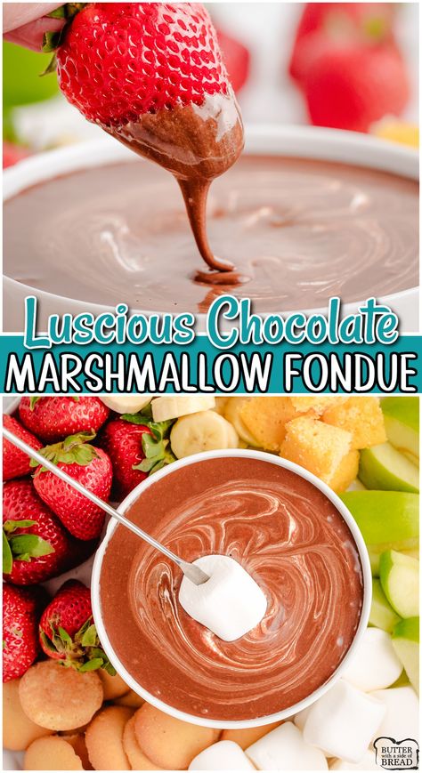 Marshmallow Fondue, Chocolate Marshmallow Fondue, Things To Dip In Chocolate Fondue, S’mores Fondue, Crockpot Fondue, Fondue Dip, Melting Pot Copycat Recipes Chocolate Fondue, Broth Fondue Recipes Melting Pot, Fondue Chocolate