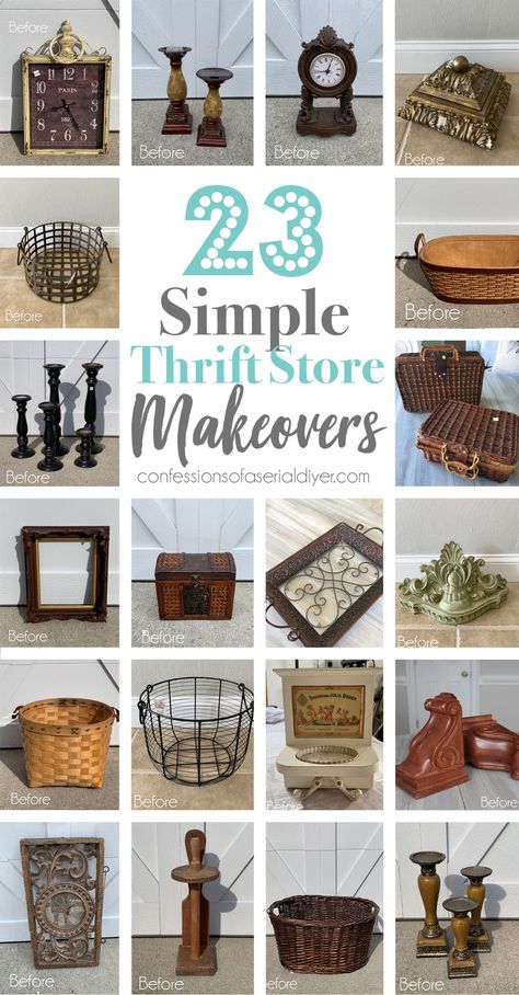 Thrift Store Decor Makeover, Thrifting Before And After, What To Do With Old Postcards, Thrift Store Decor Before And After, Simple Furniture Makeover, Thrift Flip Art, Painted Thrift Store Finds, Thrift Store Projects, Painting Thrift Store Finds