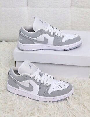 ad eBay -   Nike Air Jordan 1 Low Wolf Grey Aluminum Women's Size 9W / 7.5M DC0774-105 New Women’s Nike Jordans, Cute Shoes Sneakers Nike, Wolf Grey Jordans Outfit, Trendy Shoes For Women Sandals, Good Shoes For School, Shoes For Women 2024, Nike Women’s Shoes, Nike Jordan Air 1 Women Outfit, Trendy Shoes 2024