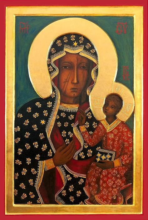 Prayer Pictures, Our Lady Of Czestochowa, Novena Prayers, Russian Icons, Russian Orthodox, San Francesco, Child Jesus, The Virgin Mary, Daughters Of The King