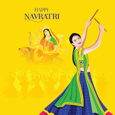 illustration of Goddess Durga Face For Happy Navratri, Couple Playing Garba and Dandiya in Navratri Celebration and Disco Night Navratri Celebration, Durga Face, Disco Night, Couples Play, Goddess Durga, Happy Navratri, Durga Goddess, Vector Art, Aurora Sleeping Beauty