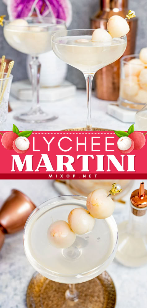 This delightful Lychee Martini is a popular cocktailthat combines exquisite sweetness flavor, with the elegance of a ClassicMartini. Pear Lychee Martini, Litchi Martini Cocktails, Cute Martini Drinks, Pink Lychee Martini, Lychee Vodka Cocktail, Lychee Mojito Recipe, Lychee Liqueur Cocktails, Sweet Vodka Cocktails, Batch Martini Recipes