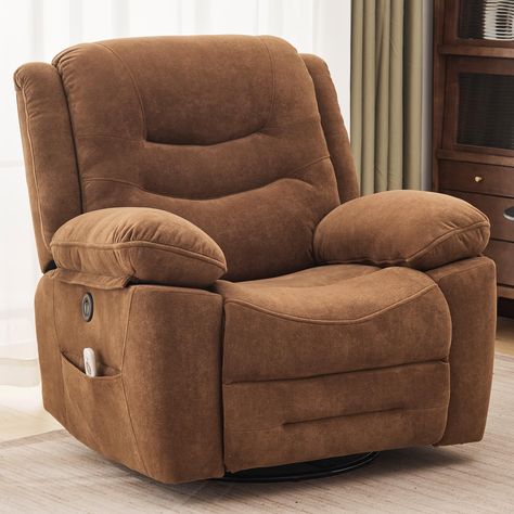 PRICES MAY VARY. Ultimate Comfort: This recliner offers multiple features, including 270-degree swivel, massage and heat, rocking, and electric angle adjustment, providing you with the ultimate level of comfort. Skin-friendly and breathable Chenille fabric is adopted to improve the sense of touch. Power Convenience: Operating this chair is made easy with adjustment functions that work at the push of a button. And this chair has built-in USB charging ports, making it easy to charge your mobile de Massage Points, Chairs Living Room, Glider Rocking Chair, Electric Recliners, Retro Chair, Rocker Recliners, Heat Therapy, Rocking Chairs, Living Room Furniture Chairs