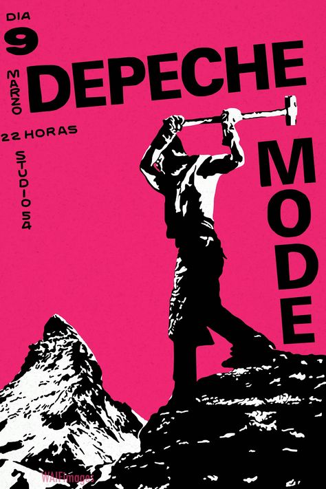 This image is derived from an original tour poster for Depeche Mode during their 1984 European tour. A classic image from the 1980's and a great memory for anyone who made it to one of those tour dates. The original image has been digitally enhanced using vector graphics to give it a modern freshness that should see it used as for posters, wall art, cards and any number of other creative products. Four further versions are also included but you don't have to stop there. Once you have downloaded Depeche Mode Poster Vintage, Punk Posters 70s, Brutalist Poster Design, Images For Wall Collage, Cool Music Posters, Depeche Mode Poster, 1980 Poster, Modern Poster Design, Music Art Poster