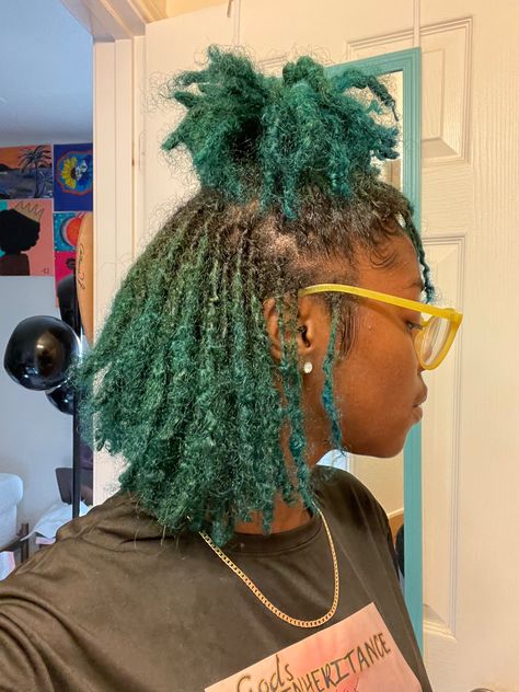 Locs Hairstyles For Women With Color, Teenage Stage Locs, Natural Locs With Color, Cute Loc Colors, Locs Hairstyles For Women Color, Fluffy Locs Hairstyles, Locs With Colored Tips, Locs Dyed Tips, Dye Locs Ideas