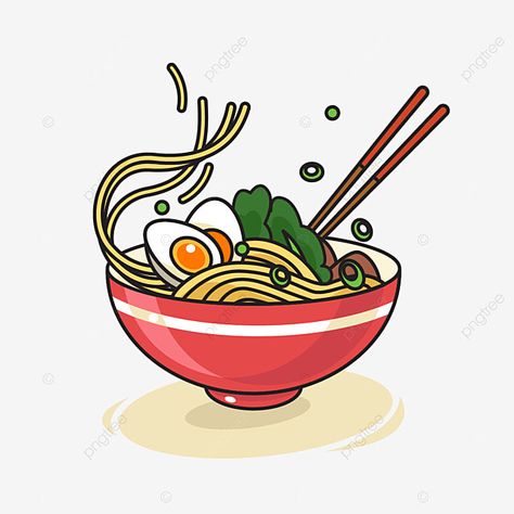 Bowl Of Ramen Drawing, Korean Food Cartoon, Ramen Bowl Drawing, Ramen Bowl Illustration, Noodles Drawing, Ramen Cartoon, Ramen Illustration, Egg Clipart, Food Logos