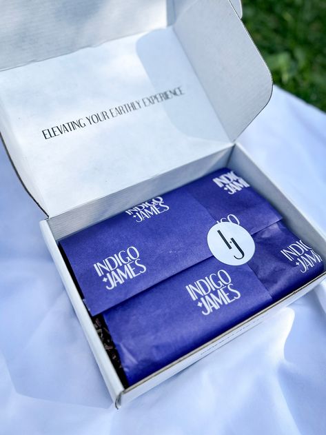 👉 Check out how Indigo James makes their classic black & white Custom Stickers pop against a Custom Tissue Paper in their signature brand color 💙 Read it all here 😉 Indigo Branding, Highly Sensitive Child, Custom Tissue Paper, Unboxing Experience, Event Production, Sustainable Packaging, Brand Packaging, Brand Colors, Tissue Paper