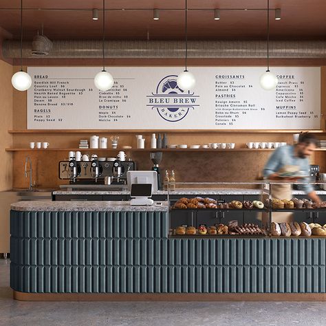 Bakery Lighting Ideas, Beige Cafe Interior, Bakery Bar Design, Coffee Shop Counter Design, Cafe Kitchen Design, Cafe Counter Design, Cafe Bar Design, Coffee Interior, Cafe Display