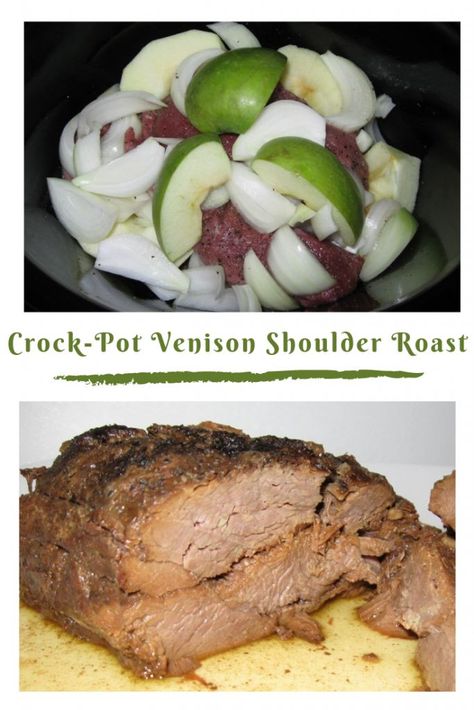 Venison Shoulder Roast, Venison Steak Recipes, Apples And Onions, How To Cook Venison, Venison Roast, Deer Recipes, Venison Steak, Shoulder Roast, Deer Meat Recipes