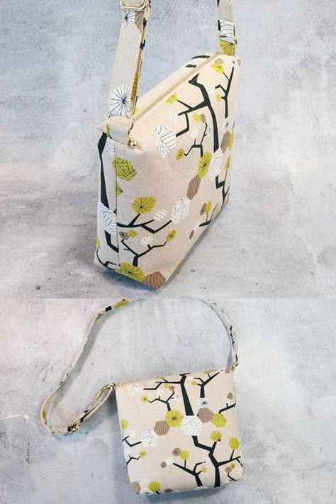 Easy to make!! How to make an easy crossbody bag [Tendersmile Handmade] Simple Crossbody Bag Pattern Free, Diy Small Crossbody Bag, Sew Crossbody Bag, Sewing Pattern Purse, Easy Crossbody Bag, Cross Body Bag Pattern Free, Tendersmile Handmade, Diy Crossbody Bag, Crossbody Bag Sewing