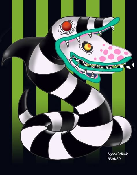 Sandworm Drawing, Skulls Animal, Beetlejuice Art, Beetlejuice Tattoo, Glass Cloches, Beetlejuice Fan Art, Beetlejuice Cartoon, Tim Burton Beetlejuice, Beetlejuice Sandworm