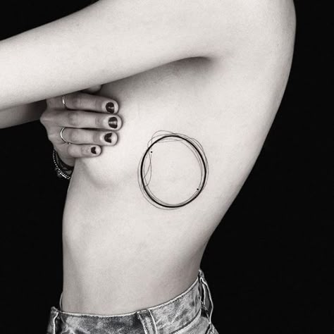 49 Amazing Geometric Tattoos By Turkish Artist Okan Uçkun Minimalist Tattoo Meaning, Tattoos For Women Small Meaningful, Tiny Tattoos For Women, Typography Tattoo, Surreal Tattoo, Circle Tattoo, Circle Tattoos, Shape Tattoo, Meaningful Tattoos For Women