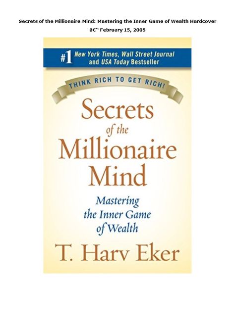 download✔ Secrets of the Millionaire Mind: Mastering the Inner Game of Wealth Mindset Book, Peace Of Mind Quotes, Millionaire Minds, Ppt Presentation, The Secret Book, Slide Show, Best Books To Read, Popular Books, Famous Books