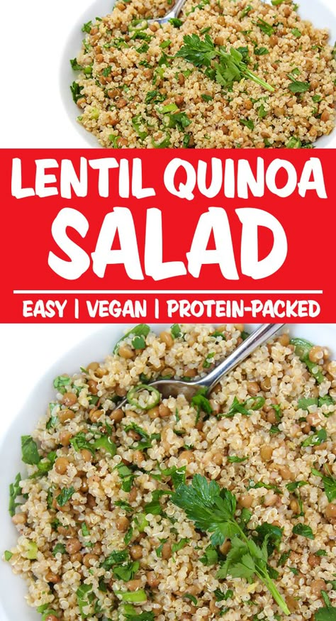 Green Lentil Recipes, Lentil Quinoa, Garden Grazer, Lentil Salad Recipes, Lentils And Quinoa, Green Lentil, Quinoa Salad Recipe, Vegetarian Nutrition, Salad Easy