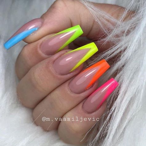 Bright Acrylic Nails, Bright Summer Acrylic Nails, Neon Acrylic Nails, Nails Neon, Acrylic Nail Set, Her Nails, Acrylic Nails Coffin Short, Summer Acrylic Nails, Neon Nails