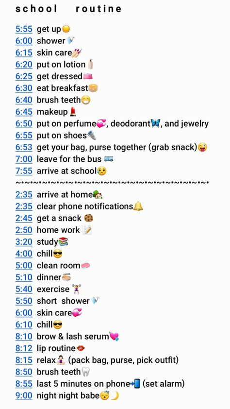 School Night Routine, School Routine For Teens, Daily Routine Schedule, Morning Routine School, Daily Routine Planner, Morning Routine Checklist, School Checklist, After School Routine, School Routine