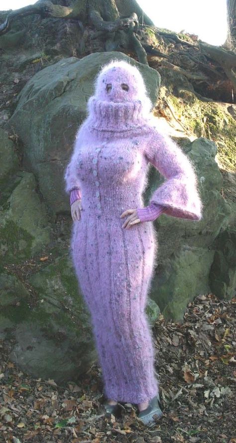 Knitting Humor Funny, Modest Costumes, Modest Halloween Costumes, Costumes For Teenage Girl, Fuzzy Sweater Dress, Fuzzy Mohair Sweater, Wool Suits, Concert Stage Design, Halloween Costumes For Teens Girls