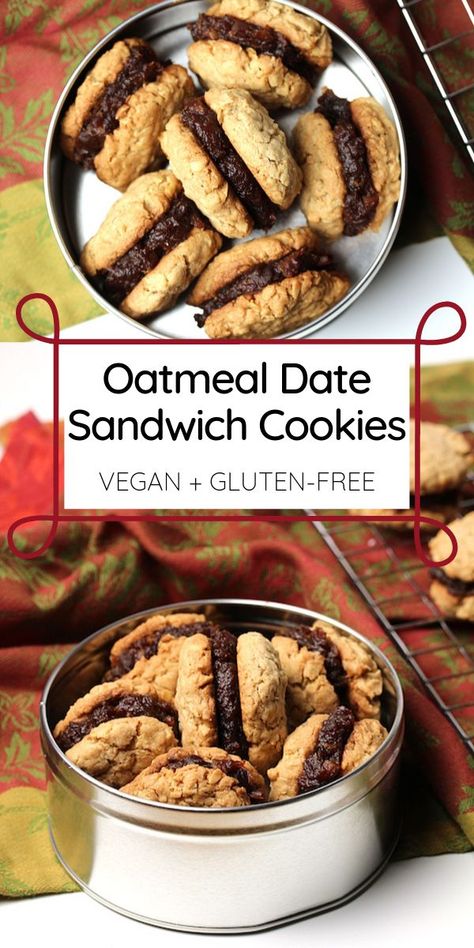 Date Sandwich Cookies, Vegan Oatmeal Date Cookies, Date Sandwich, Date Spread, Spiced Oatmeal, Roast Beef Sandwich, Date Cookies, Vegan Cookies Recipes, Sandwich Bar