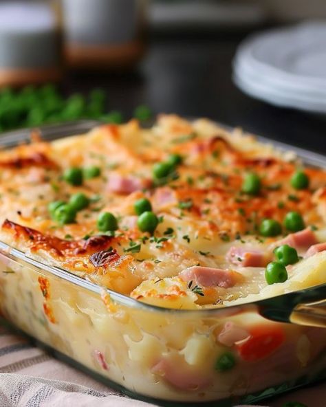 Cooktop Stove Recipes, Ham Main Dish Recipes, Meal Prep Gadgets, My Recipes Saved, Food Only, Recipes Using Potatoes, Ham Casseroles, Delicious Casserole Recipes, Vegetable Bake Recipes