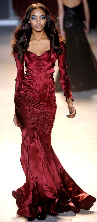 BORDEAUX & RED PRINTED DRESSES Gothic Gowns, Zac Posen Dress, 2011 Runway, Devil Costume, Red Evening Dress, Zac Posen, Gorgeous Gowns, Beautiful Gowns, Fashion Designers