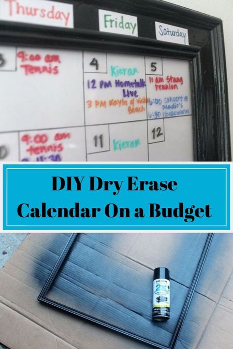 Get organized before headed back to school with this fabulous dry erase calendar. It is super simple to make, budget friendly and a great life saver. #diy #calendar #hometalk #budget April Dry Erase Calendar Ideas, May Dry Erase Calendar Ideas, October Dry Erase Calendar, Erasable Calendar, Cricut Calendar Dry Erase, Construction Nursery, Distressing Painted Wood, Diy Back To School, Dry Erase Calendar