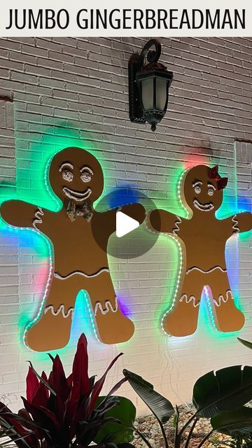 Tacky Outdoor Christmas Decorations, Foam Board Cutouts Diy, Expanding Foam Christmas Decorations, Gingerbread Man Outdoor Decorations, Outdoor Gingerbread House Decorations Diy, Life Size Gingerbread House Decorations, Insulation Foam Crafts, Christmas Outdoor Themes, Foam Board Christmas Decorations