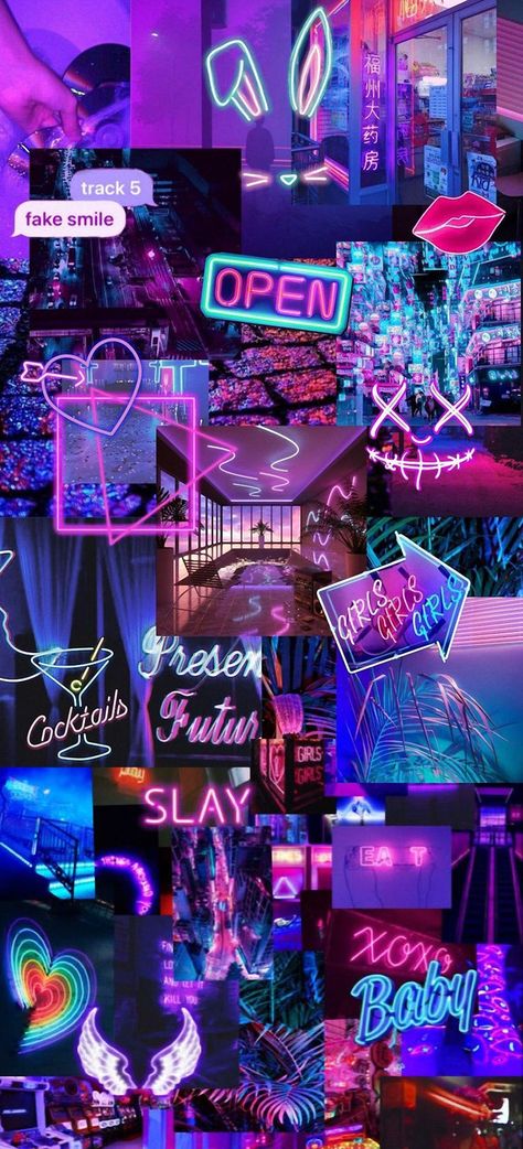 80s Neon Wallpaper, Cute Wallpaper For Teen Girl Phone, Neon Purple Aesthetic Wallpaper Iphone, Neon Wallpaper Iphone Bright Colors, Neon Collage Wallpaper, Teen Wallpapers Aesthetic, Neon Asthetics Wallpaper, Neon Phone Backgrounds, Teenage Girl Wallpaper