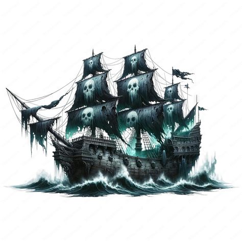 Ghost Ship Art, Ship Clipart, Nautical Clipart, Frames Design Graphic, Pure White Background, Maritime Art, Ghost Ship, Free Background, Art Printables