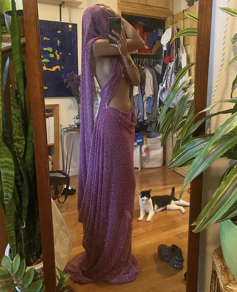 Alluring Outfits, Godess Aesthetic Outfit, Latina Faerie Aesthetic Outfits, Mermaid Asethic Outfit, Purple Goddess Aesthetic, Purple Mermaid Top Aesthetic, Purple Ethereal Aesthetic Dress, Venus Fashion, Diy Clothes Design