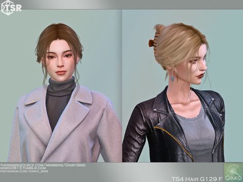 Two Buns Hairstyle, Hair Clip Hairstyles, Claw Clip Hairstyle, Clip Hairstyle, Half Updo Hairstyles, Sims 4 Tsr, Mod Hair, Cc Hair, Pelo Sims