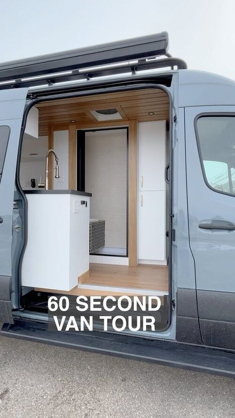 VAN TOUR | 170" Extended 4x4 3500 Mercedes Sprinter Van Conversion with Bathroom — Sara & Alex James - Custom Crafted Vans Van Conversion Bathroom, Sprinter Van Conversion Layout, Conversion Van Ideas, Mercedes Camper Van, Custom Van Interior, Van Build Ideas, Ford Transit Conversion, Van Conversion Layout, Van Layout