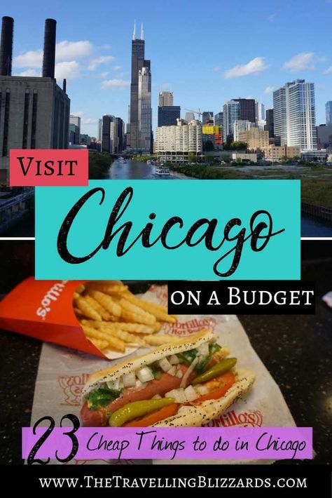 Visit Chicago on a Budget: 23 Cheap Things to do in Chicago | The Travelling Blizzards Top Things To Do In Chicago, Chicago Dogs, Chicago Activities, Chicago Itinerary, Visiting Chicago, Chicago Bean, Chicago Bucket List, Chicago Travel Guide, Chicago Vacation