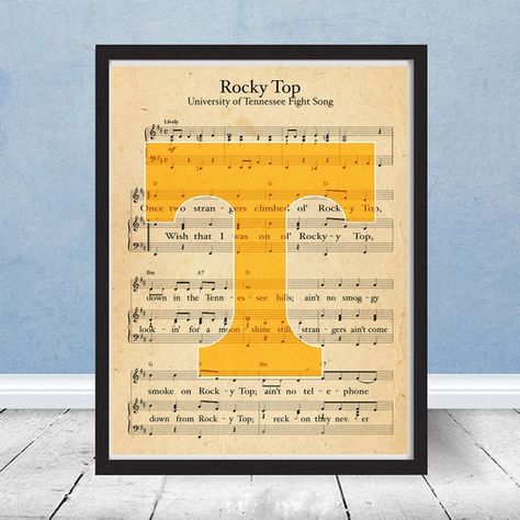 University of Tennessee Volunteers Rocky Top Sheet Music | Etsy Tennessee Logo, University Of Tn, Sheet Music Vintage, Old Page, Rocky Top Tennessee, Tennessee Volunteers Football, Go Vols, Tennessee Vols, Tennessee Football