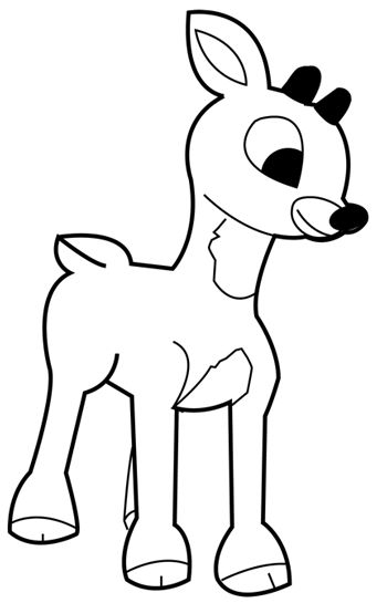 finished-bw-rudolph How To Draw Rudolph Step By Step, Rudolph Sketch, Rudolph The Red Nosed Reindeer Drawing, Rudolf Drawing, Rudolph Painting, Rudolph Drawing, Rudolph Coloring Pages, Rudolph Characters, Reindeer Drawing